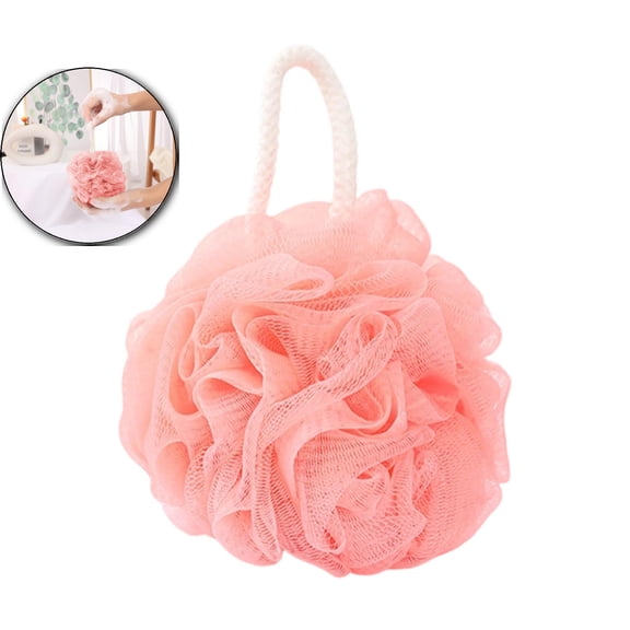 Bath Shower Sponge Loofah, High-Density Mesh Pouf Bath Ball, Shower Sponge with Hanging Loop, Large 4.7'' Body Scrubber for Rich Lather