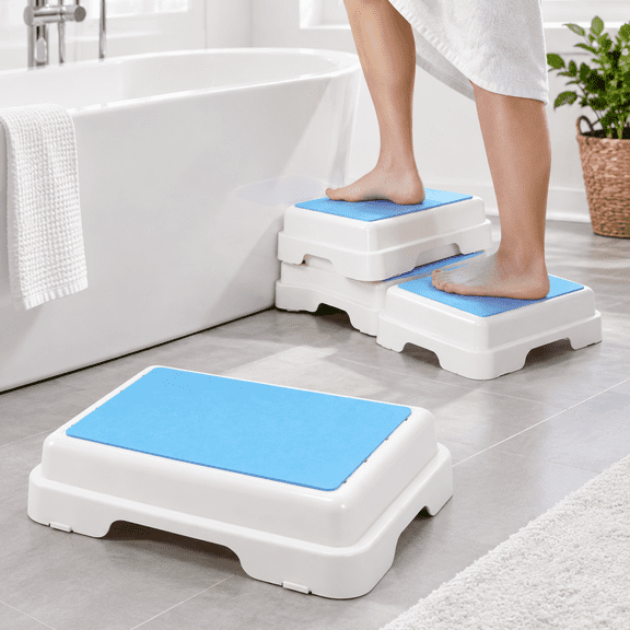 Bath Shower Step Stackable Bathtub Non Slip Safety Stool