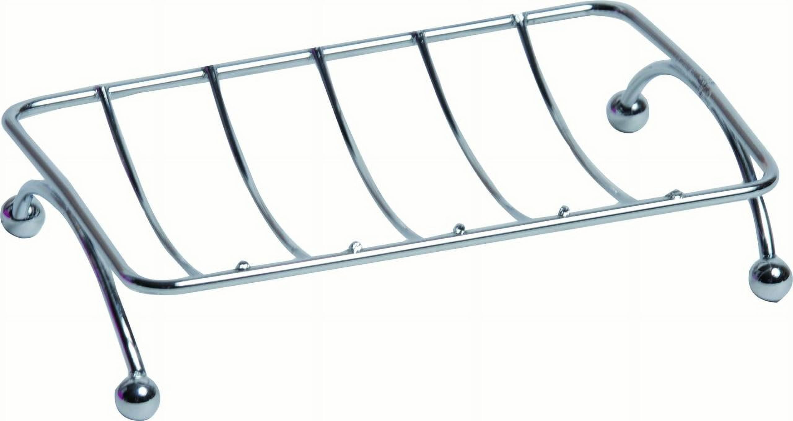 Compact Chrome Stainless Steel Self-Draining Soap Dish