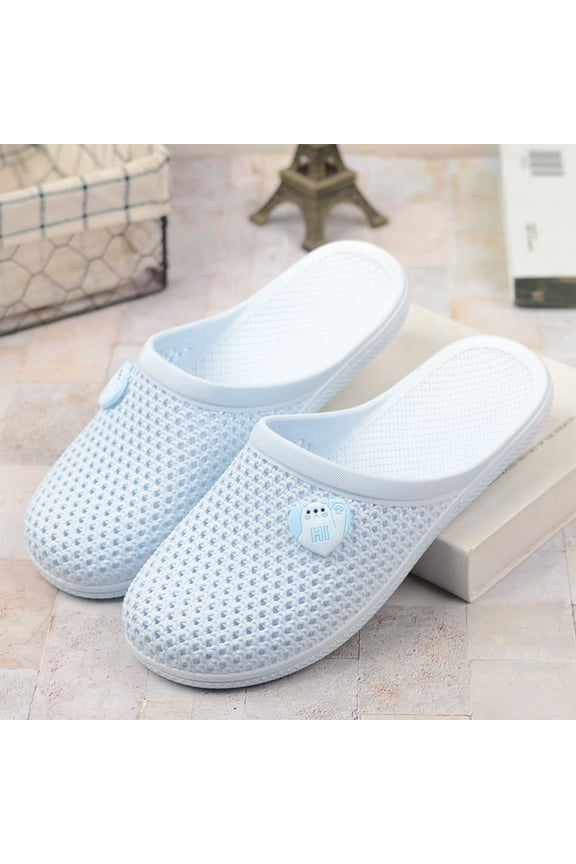 Bath Slippers with Holes Women Lightweight Slide Sandals Indoor Outdoor Bath Slippers Non Slip House Shoes Pool Beach