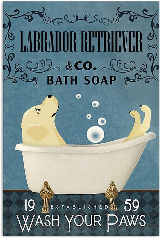 Bath Soap Company Labrador Retriever Vertical Poster Art Print For Dog