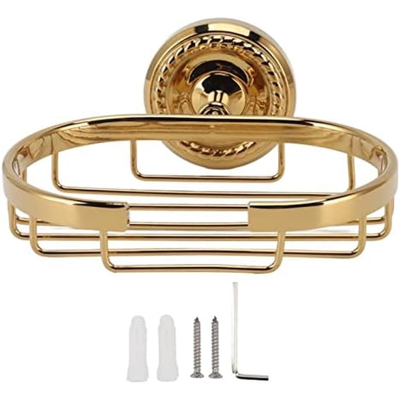 Bath Soap Dish for Shower Wall Mounted Metal Bar Soap Holder Sponge Holder Antique Basket for Bathroom Kitchen Screw Installation Gold Copper Stainless Steel$$Home Decor, Kitchen, & Other