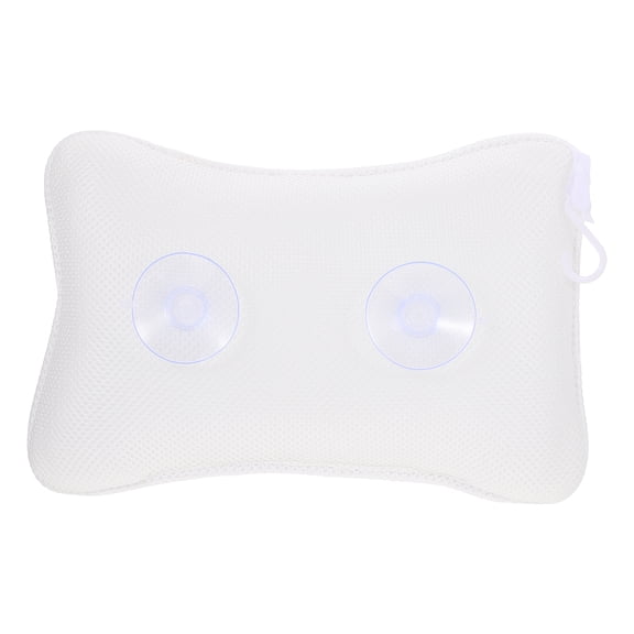 TOYMYTOY 1Pc Soft Mesh Bathtub Pillow White Adjustable Inflatable Design with Suction Cups