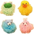 thumbnail image 1 of Bath Sponge 4Pcs Cartoon Bath Bath Sponges Baby Bath Shower Sponge Bath Sponges for Baby Mesh, Duck Frog Loofah Sponge, 1 of 5