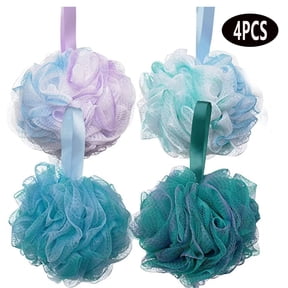 Bath Sponge Ball 75g Shower Loofahs Exfoliating for Women and Men, Set of 4, Gradient Color
