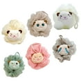 thumbnail image 1 of Bath Sponge Bathing Bath Sponges for Kids 6Pcs Shower Loofahs Mesh Pouf Shower with Cute Plush Sheep Figurine for Men Women Bathroom Spa Washing Kids Tools, 1 of 5