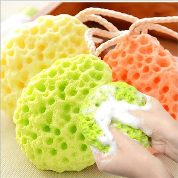 Bath Sponge, Foam Loofah Sponge, Large Body Sponge for Shower, 3 Face Scrubber & 3 Body Sponge, 6Pcs total, Random Color