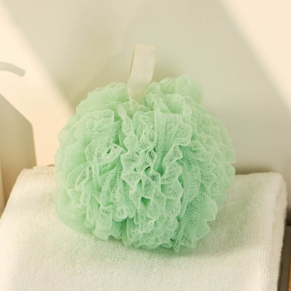 Bath Sponge Loofah | Dual Tone Soft Non-Scattering Body Scrubber | Plentiful Lather | Hanging Loop | Gentle Sensitive Skin | Easy Care | 13x13cm | 1 Pack