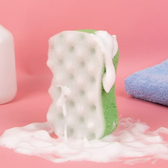 Bath Sponge for Shower and Bath, Dual-sided Exfoliating and Soft Body Scrubber with Rich Lather, Deep Cleansing and Easy Rinse for Sensitive N, Adults and Minors Daily Bathing and Ncare