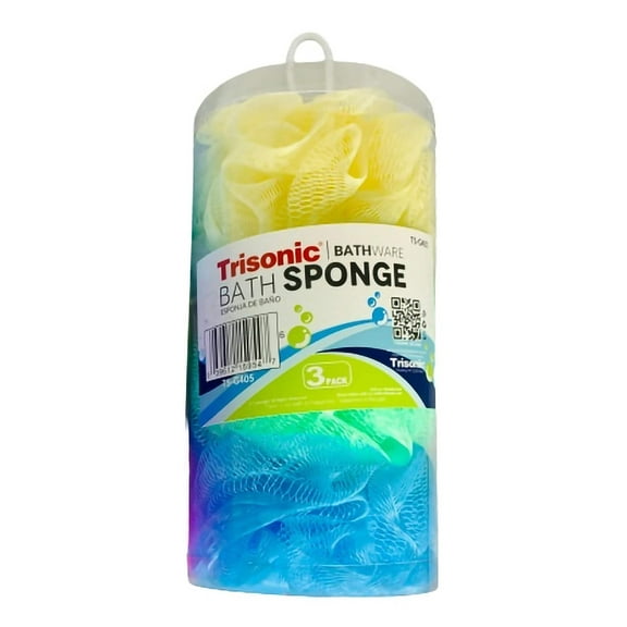 Bath Sponge Shower Loofahs Mesh Pouf Bath Scrunchies Body Wash Puff Pack of 3