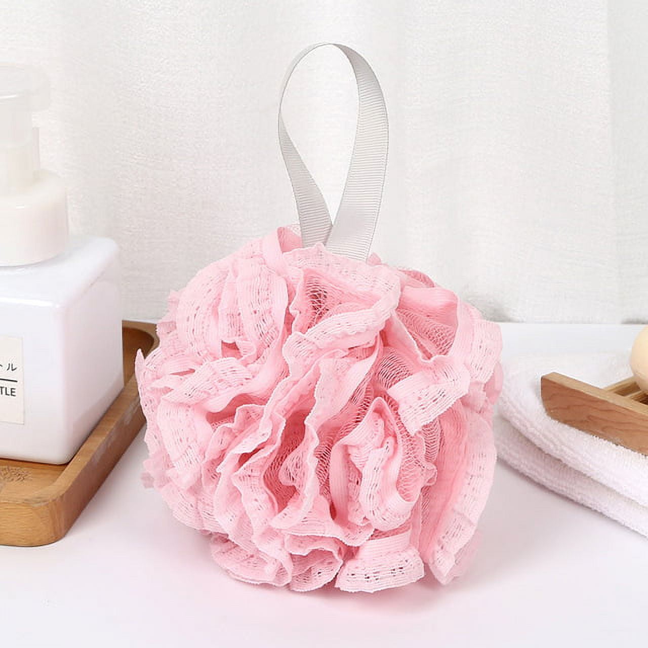 Bath Sponges Colorful Shower Sponges Exfoliating Mesh Pouf Bath Ball