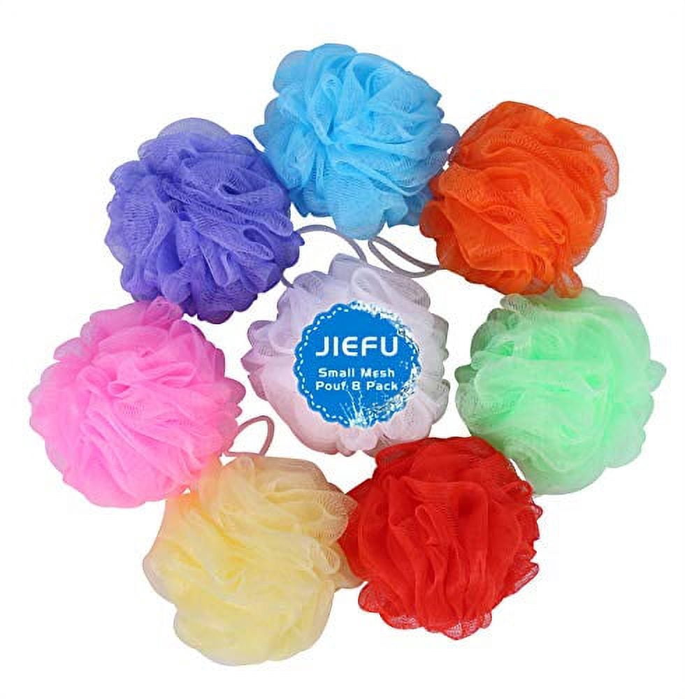 Bath Sponges, Small Size Colorful Shower Sponges Exfoliating Mesh Pouf ...