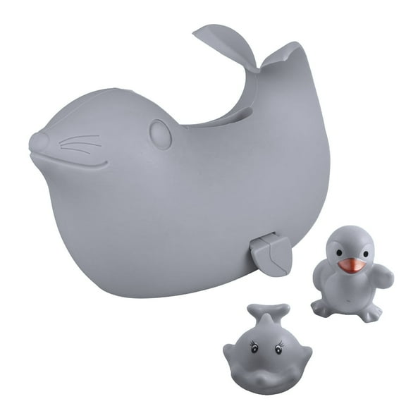 Bath Spout Cover, Bathtub Tub Faucet Cover - Kids Bathroom Accessories Protector for Baby - Soft Silicone - Gray Sea Lions