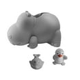 thumbnail image 1 of Bath Spout Cover - Faucet Cover - Bathtub Faucet Protector for Baby - Silicone Gray Hippo - Kids Bathroom Accessories - Free Toys, 1 of 8