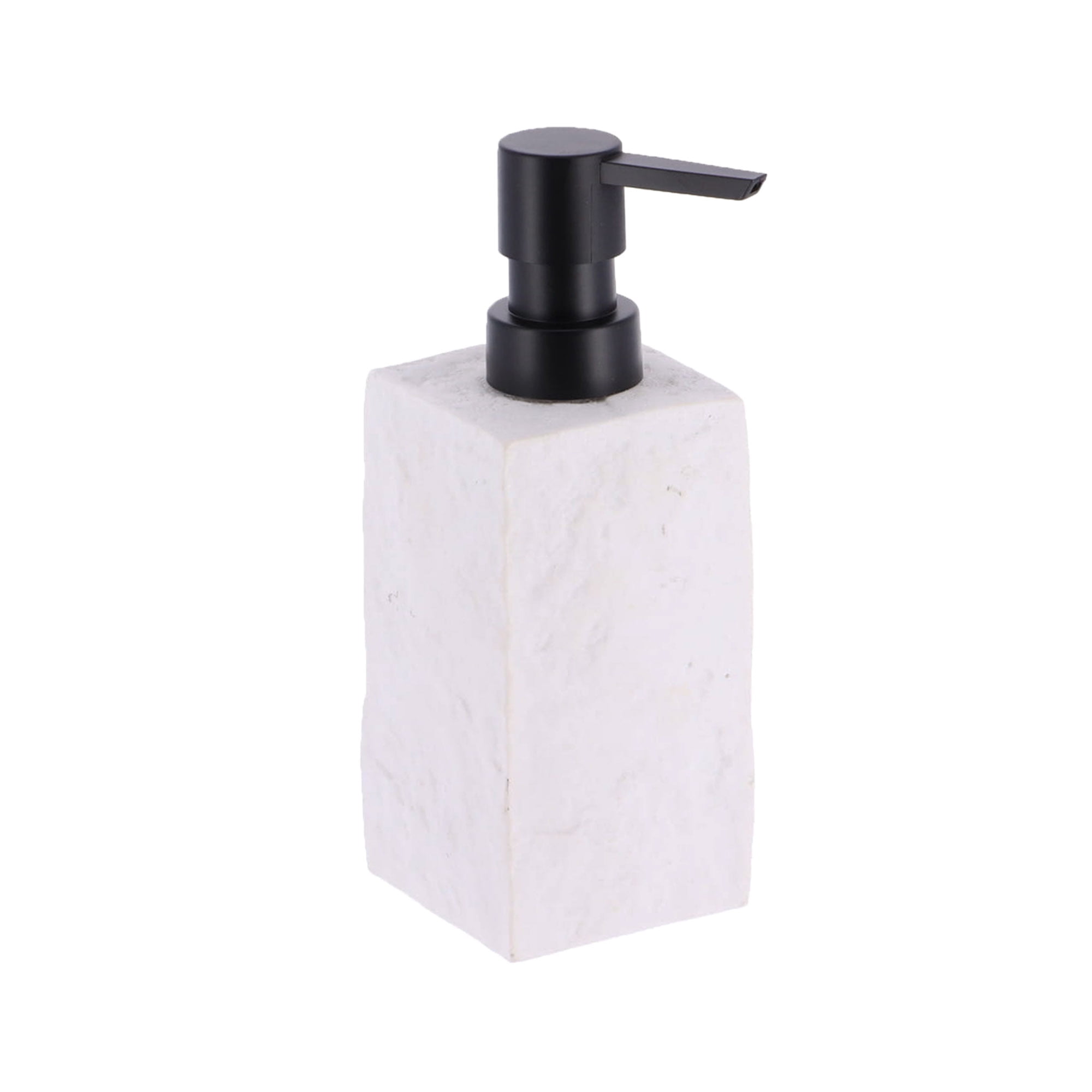 White Stone Effect Soap Dish Holder Cup Dispenser Tray