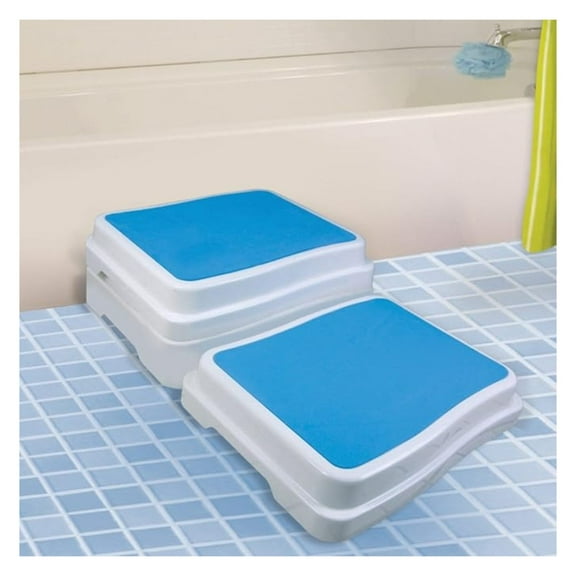 Bath Step - 4-Inch Height , Extra-Large Platform (19.75" x 16"), Non-Slip Rubberized Feet, Supports up to 418 lbs. - Stackable Design for Customizable Height