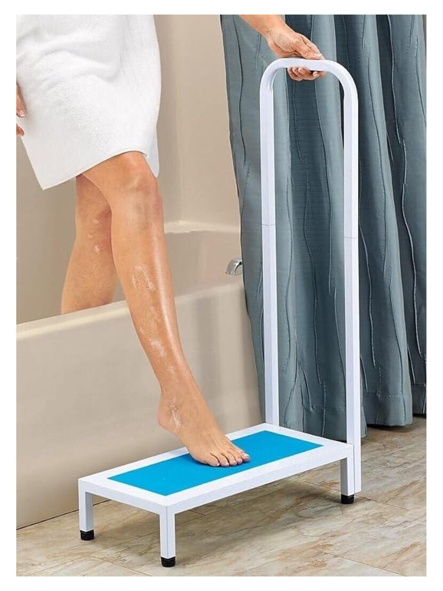 Bath Step with Handle- Step Stool with Handrail Nonslip Bath Shower ...