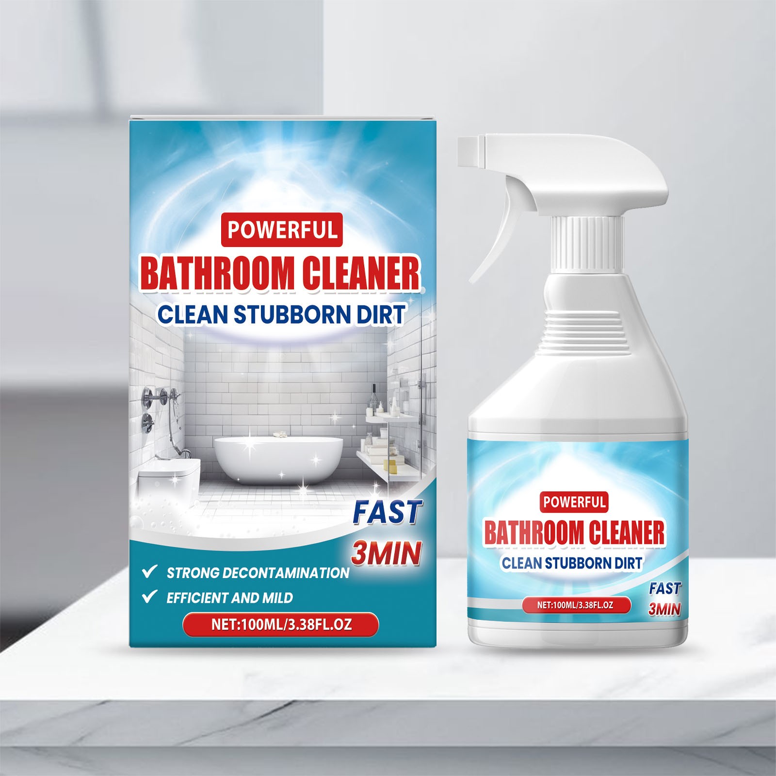 Bath Stubborn Stains Cleaner Bathroom Descaler Spray Multipurpose