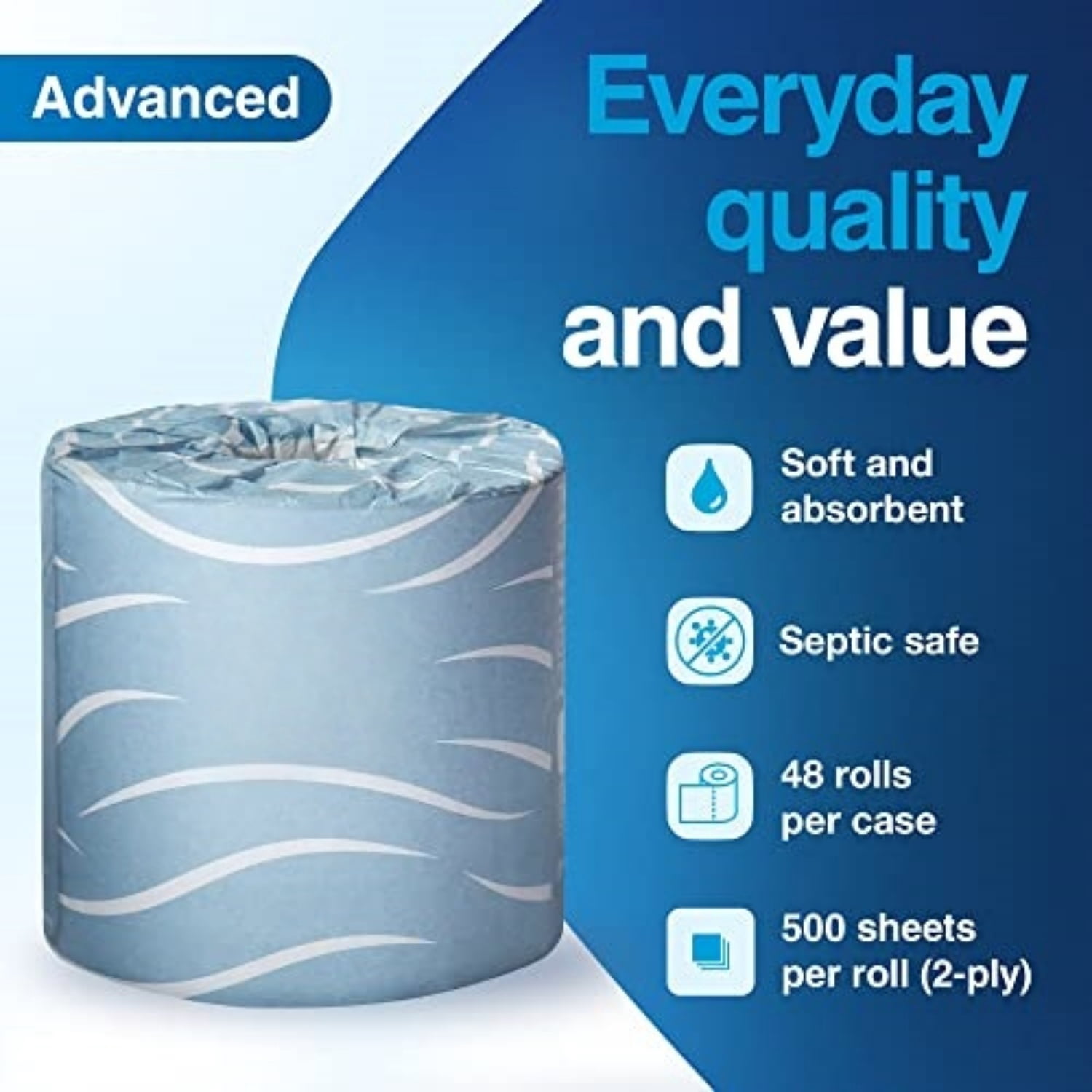 Bath Tissue Roll Advanced 2-ply For everyday use at home Bio 4x3.75 ...