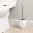 thumbnail image 1 of Toilet Brush & Holder Set with Toilet Brush, White Diamond  Shape Stoneware, 1 of 6