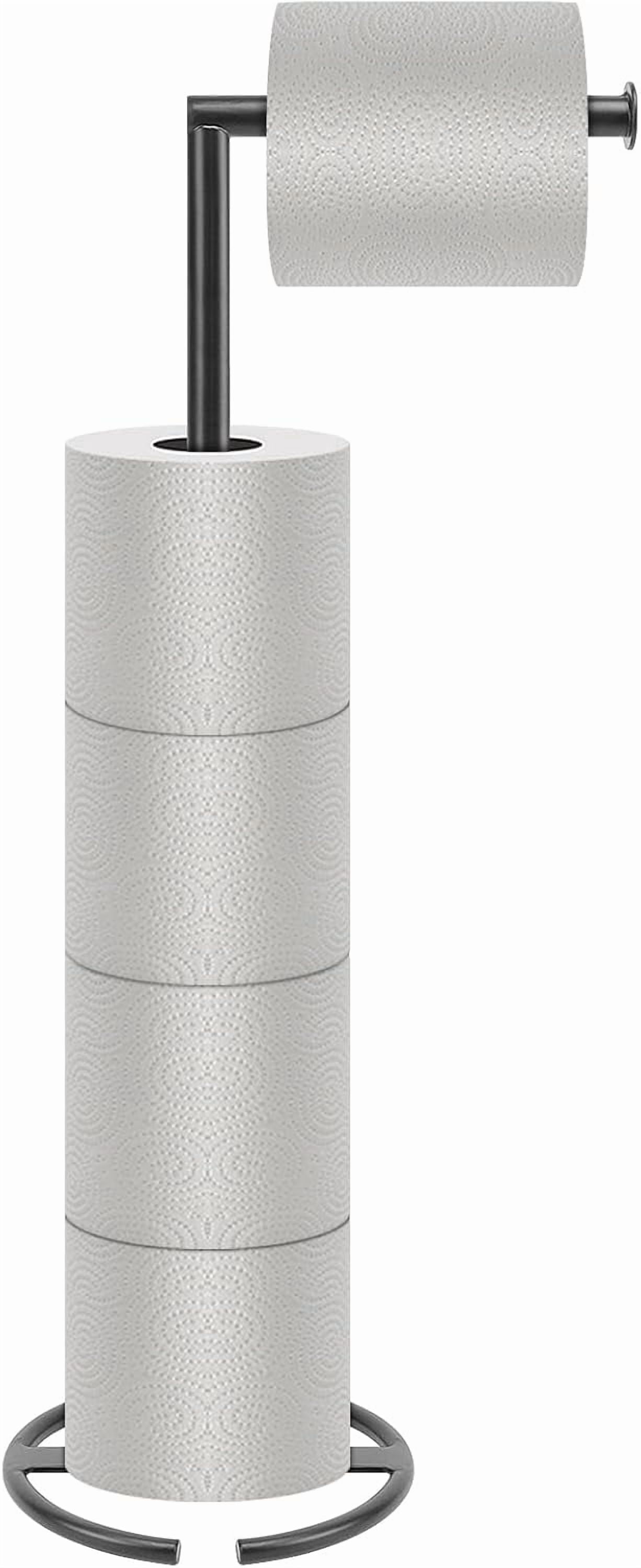 Bath Toilet Paper Holder Stand- Modern Tissue Roll Holder Standing with
