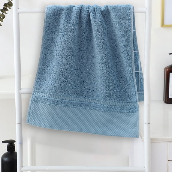 Bath Towel 29x13in Solid Color Thickened Hand and Face Towel 100 Percent Cotton Soft Highly Absorbent Quick Dry Durable Everyday Bathroom Shower Gym or Travel Towel Multiple Colors