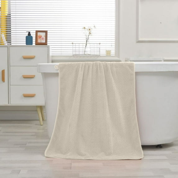 Bath Towel 55.1×27.5 inch - Ultra Soft Highly Absorbent Machine Washable Bath Towels - Towels for Bathroom, Gym & More(Beige)