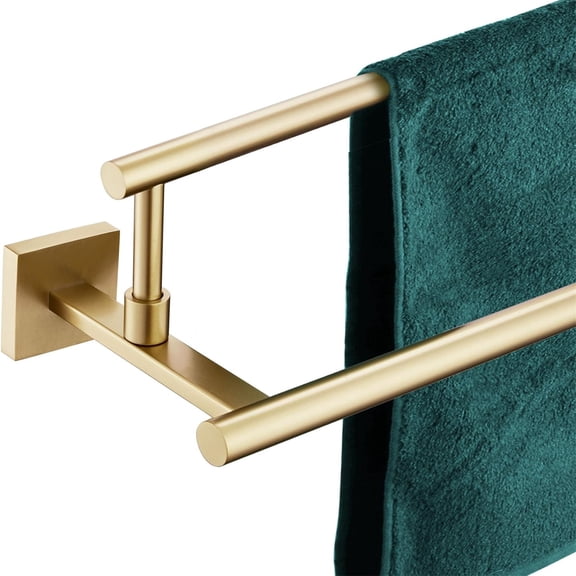 Bath Towel Bars 32-Inch Double Towel Rails Overlength Bathroom Racks for Cabinet Kitchen Brushed Gold Stainless Steel