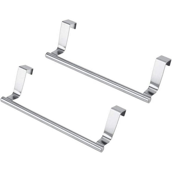 Bath Towel Bars Holder Multifunction Kitchen Cabinet Door Drawer Towel Hanging Rack Stainless Steel Bathroom Towel Bar - Set of 2 (Set of 2 - 9")