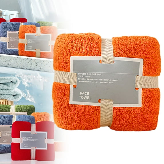 Bath Towel Cotton, Towel 1 Towel (Orange-A)
