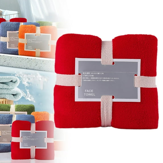 Bath Towel Cotton, Towel 1 Towel (Red-A)