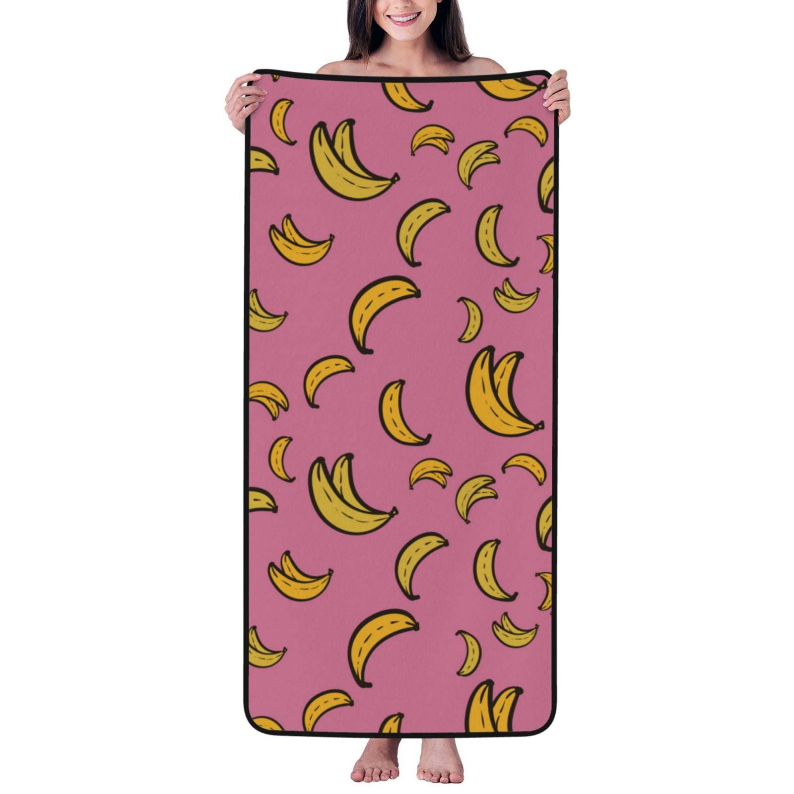 Bath Towel Cute Banana Purple Papaya Hummingbird Towels for Bathroom