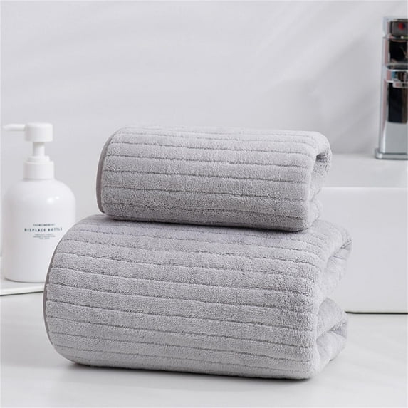 Bath Towel Polyester-Cotton Blend, Towel Towel *1 Strip (Gray-A)