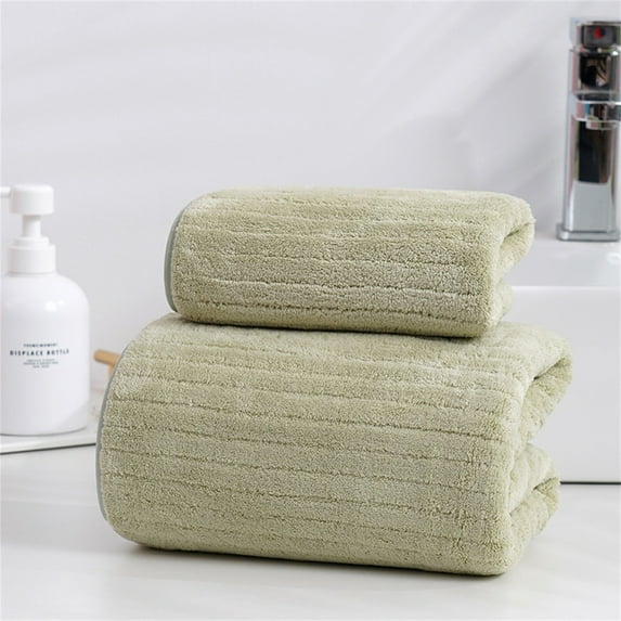 Bath Towel Polyester-Cotton Blend, Towel Towel *1 Strip (Green-A)