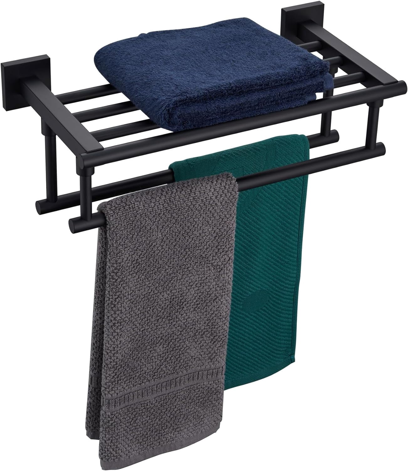 6005 Rack Bath Towel Rack with Double Towel Bars 16-Inch Bathroom Towel Shelves ...