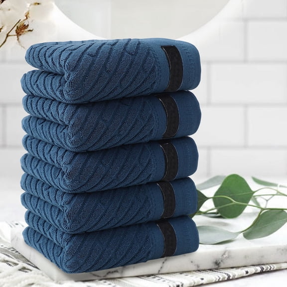 Bath Towel Set, 100% Cotton Bathroom Towels, 5-Piece Soft and Highly Absorbent Towel Set for Home, Spa, Gym
