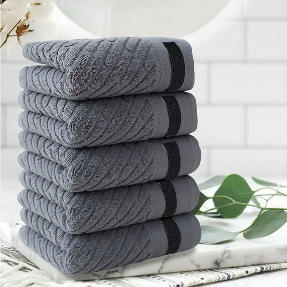Bath Towel Set, 100% Cotton Bathroom Towels, 5-Piece Soft and Highly Absorbent Towel Set for Home, Spa, Gym
