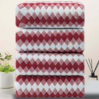 Qilmy Red Buffalo Plaid Bath Towels Absorbent Bath Towels Set Soft &  Comfortable Towel Set for Home Hotel Decor, 3 Piece