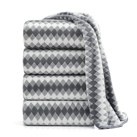 Beartech 4 Pack Bath Towel Set-35"x70" Towel,600GSM Ultra Soft & Less lint Microfibers Bathroom Towel Set,Highly Absorbent Quick Dry Oversized Towels Spa Hotel Luxury Shower Towels-Dark Gray