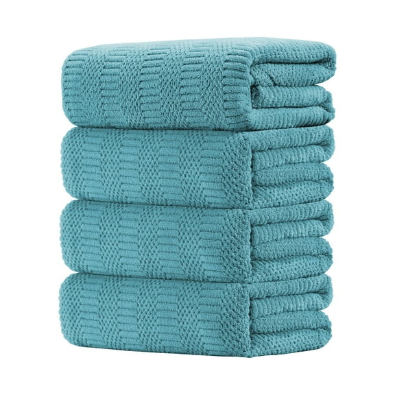 Beartech 4 Piece Microfiber Bath Towel Set,700GSM Family-sized Towel Set ,Quick Dry & Less Lint,Highly Absorbent,Ultra Soft Shower Towel For Bathroom Hotel-Turquoise
