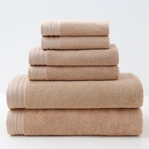 Bath Towel Set 6 Pcs, Household Gift Set, All-Inclusive Absorbent Towel and Bath Towel 6 Piece Set, Soft & Absorbent Bathroom Towels Set for Bathroom Spa Gym Shower Pool Travel