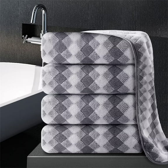 Bath Towel Set Gray 4Pack-35x70 Towel,600 GSM Quick Dry Towel Microfiber Thick Bath Towel,Extra Large Plush Bath Sheet Towel,Highly Absorbent Quick Dry Oversized Towels Spa Hotel Luxury Shower Towels