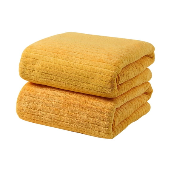 Bath Towel Set Pack of 2, 30 x 14 Inches Large Microfiber Bath Towels, Soft, Absorbent, and Quick Dry Towels for Bathroom, Pool, Beach, Swim, and Yoga, Large Bathroom Towels, Yellow
