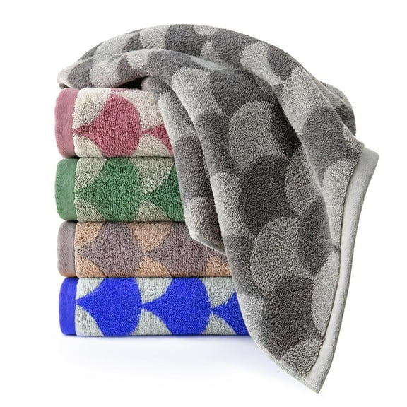 Bath Towel Set Set of 5 - Decorative Cotton Bathroom Towels and Washcloths Sets, Super Soft and Absorbent, Perfect for Bathroom, Luxury Absorbent Hand Bath Towels for Body