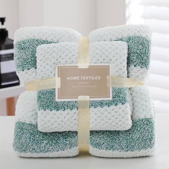Bath Towel Set, Soft Cotton Bath Towel Collection, High Absorbent Towel Duo, Deluxe Bathroom Towel Ensemble (Green)