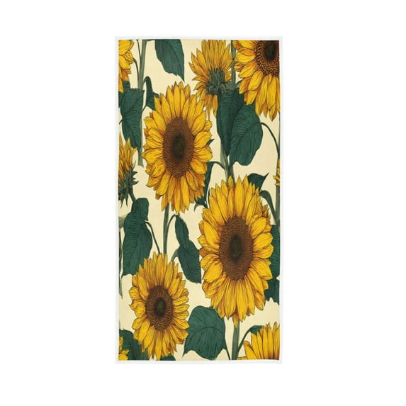 Bath Towel Single-Sided Printed Highly Absorbent Soft Quick Towel for Bathroom Spa Gym & Sports Flower Painting