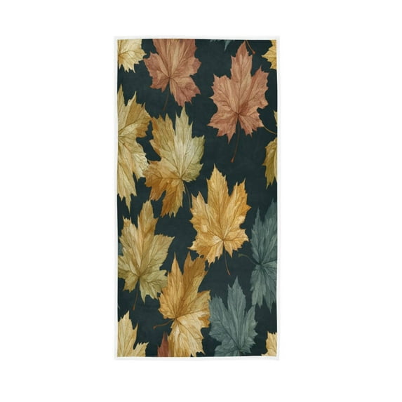 Bath Towel Single-Sided Printed Highly Absorbent Soft Quick Towel for Bathroom Spa Gym & Sports Maple Leaves Vector