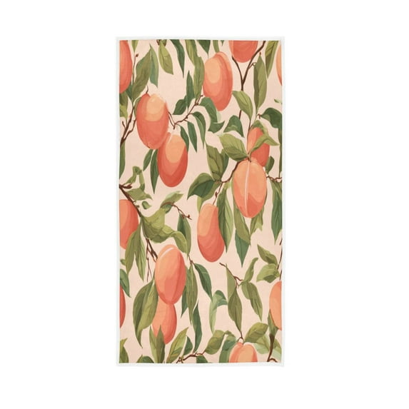 Bath Towel Single-Sided Printed Highly Absorbent Soft Quick Towel for Bathroom Spa Gym & Sports Peach Painting