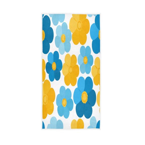 Bath Towel Single-Sided Printed Highly Absorbent Soft Quick Towel for Bathroom Spa Gym & Sports Simple Vector Clipart Flower