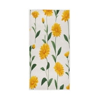 Bath Towel Single-Sided Printed Highly Absorbent Soft Quick Towel for Bathroom Spa Gym & Sports Yellow Daisies Pattern